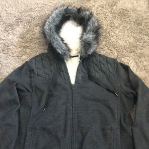Gray faux fur lined jacket